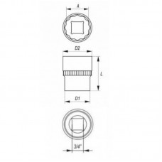 TOPMASTER Cheie tubulara bihexagonala 35 mm prinde..